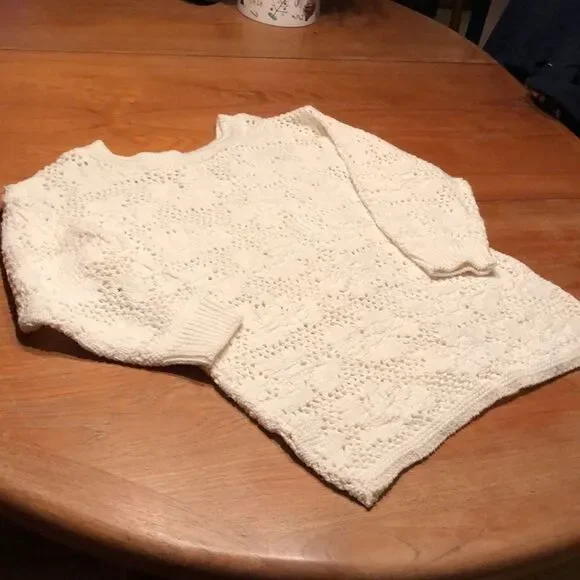 White Hand Knit Sweater - Picture 6 of 12